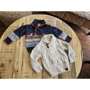 Monsoon Shaw Collar Cable Knit Wool Blend Sweaters Baby 6-12 Months Foxs Grandpa